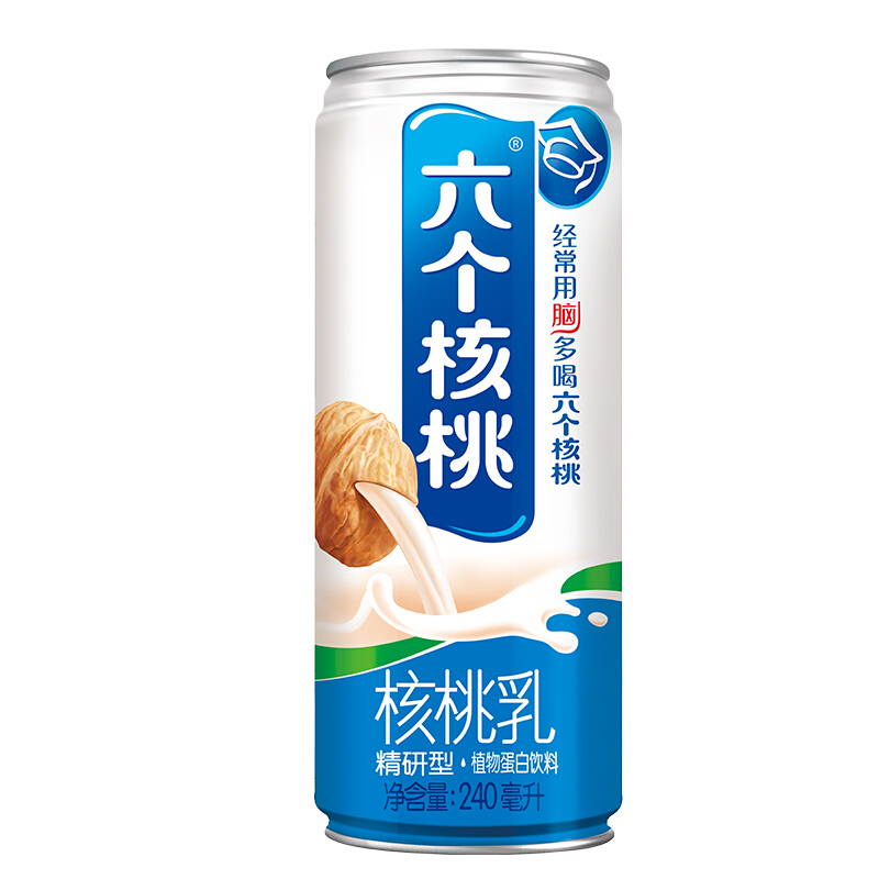 养元 六个核桃旗舰店精研型植物蛋白核桃乳饮料240ml*6罐 13.9元（需用券）