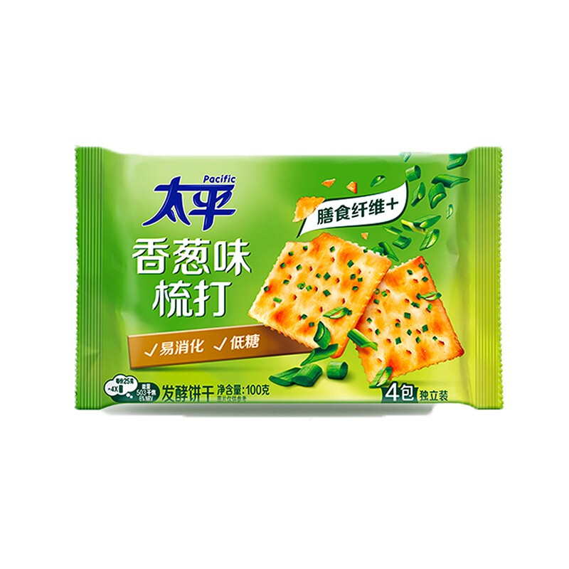 Pacific 太平 梳打 发酵饼干 香葱味 100g 3.25元