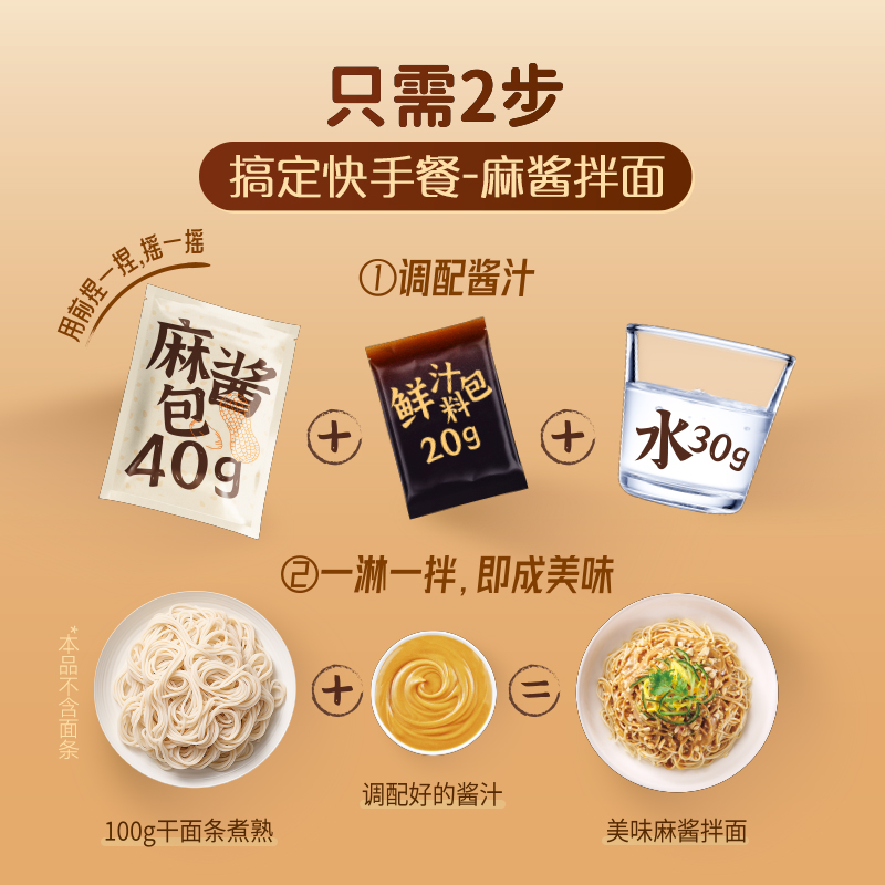 味达美麻酱拌面汁180g*2袋 快手早餐拌面酱 15.9元（需用券）