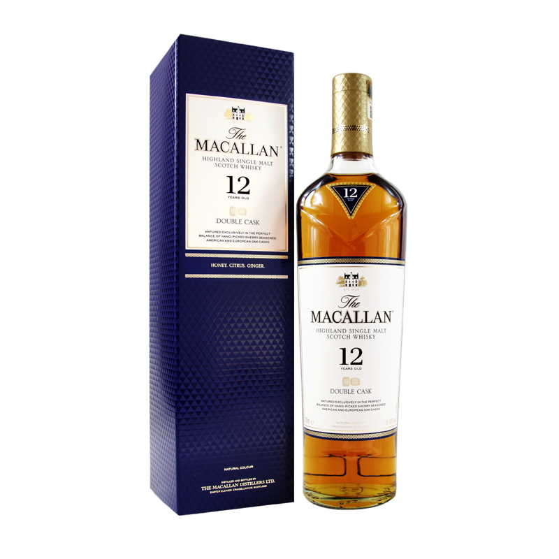 麦卡伦（MACALLAN）12年蓝钻双桶 单一麦芽威士忌 700ml 礼盒 进口洋酒 451.6元