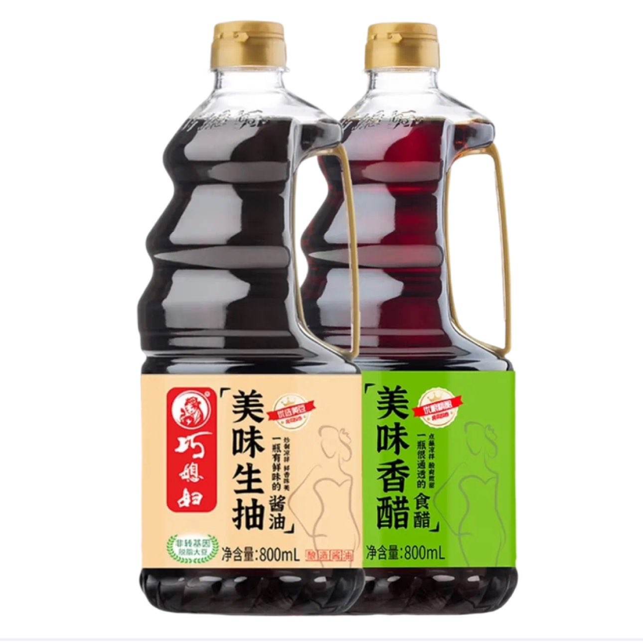 巧媳妇 美味香醋800ml+美味生抽800ml 7.9元（需领券，自行凑单6元到手两瓶）