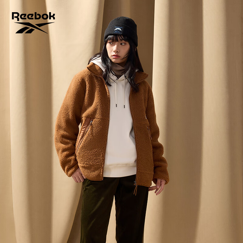 Reebok 锐步 官方男女同款JACKET仿羊羔绒夹克FCR105U 22FCR105UGBR M 229元（需用券）