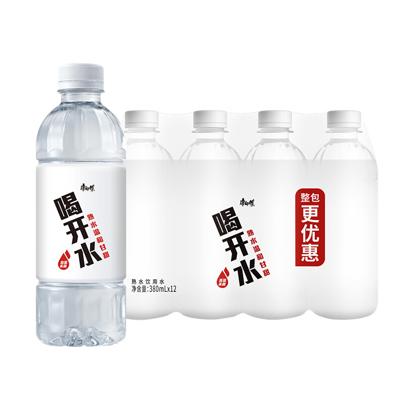 康师傅喝开水 熟水温和 饮用水 380ml*12瓶 11.8元包邮