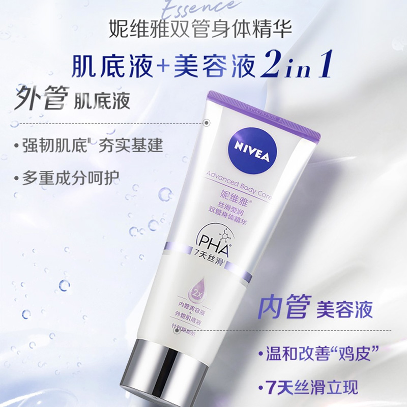 88VIP：NIVEA 妮维雅 丝滑莹润焕亮双管身体精华套装温和补水保湿滋润身体乳