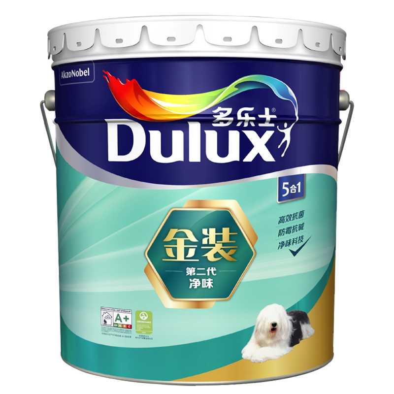 双11狂欢、PLUS：多乐士（Dulux）金装第二代五合一净味内墙乳胶漆油漆涂料