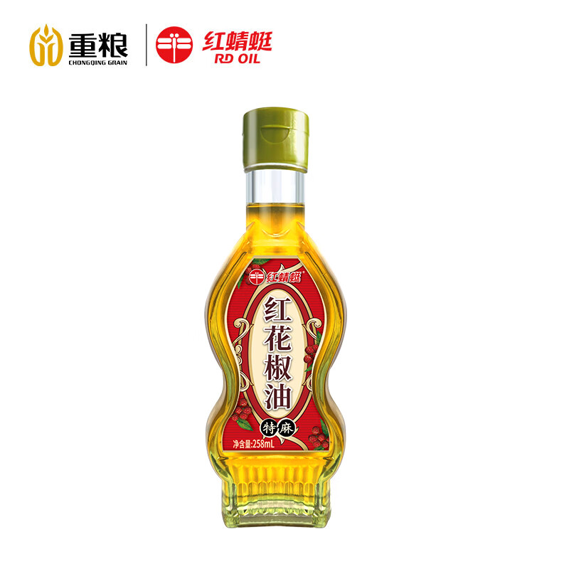 红蜻蜓 红花椒油 258ml 汉源花椒 精制特麻 凉拌煎炒蒸煮 家用 39元