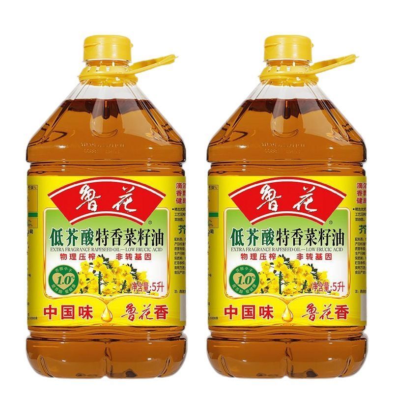 luhua 鲁花 低芥酸菜籽油5L*2特香大桶装家庭烹饪家用炒菜正品鲁花菜籽油 165.