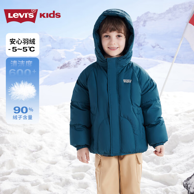 Levi's 李维斯 童装男女童羽绒服冬季新款儿童保暖外套 深浅水 366.56元