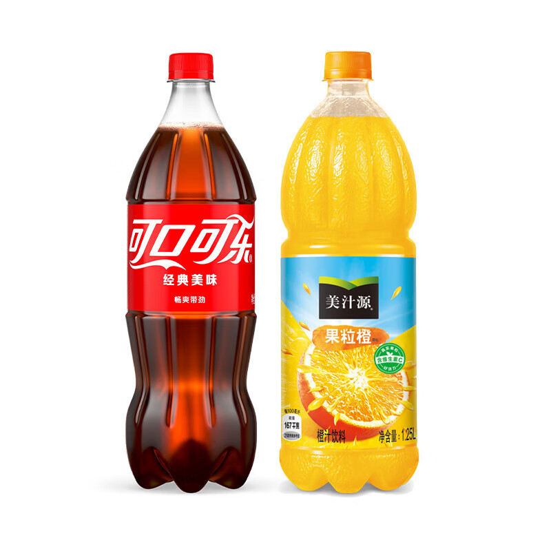 Fanta 芬达 可口可乐汽水碳酸饮料1.25L 大瓶装可乐雪碧果粒橙任选 家庭聚会 