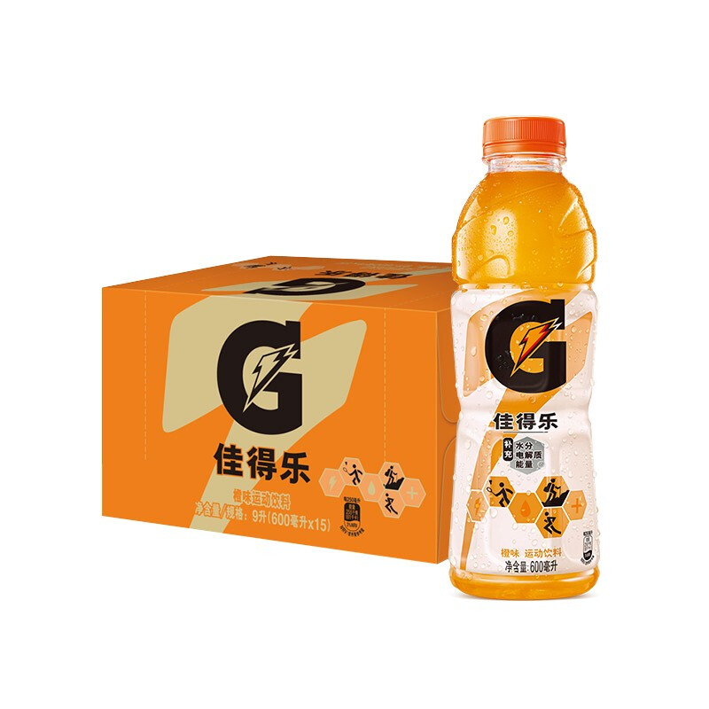 GATORADE 佳得乐 pepsi 百事 佳得乐 GATORADE 橙味运动饮料600ml*15瓶 41.32元（需买2