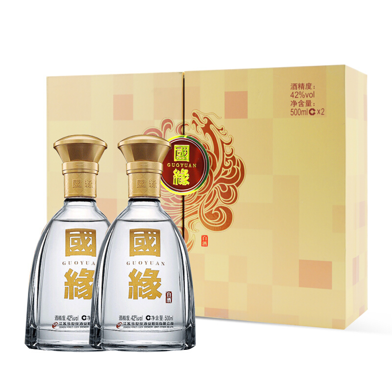 移动端：今世缘 国缘对开 42度 柔雅型白酒 500ml*2瓶 礼盒装 489.55元