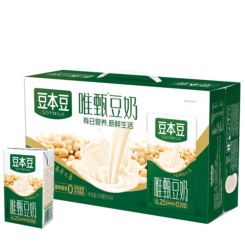 PLUS会员：豆本豆 唯甄豆奶 250ml*24盒/箱 × 3件 87.94元包邮（需领券，合29.