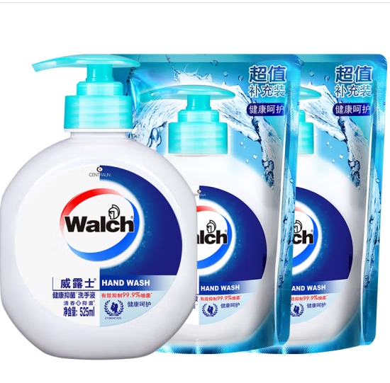 Walch 威露士 抑菌洗手液套装 525ml+袋装x2 ￥29.9