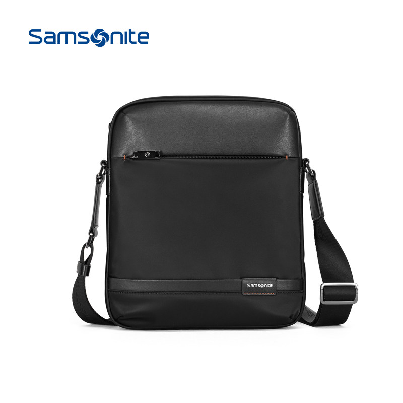 Samsonite 新秀丽 男士单肩竖式斜跨包 商务出差编织包 TN5*09004 黑色 221.75元（