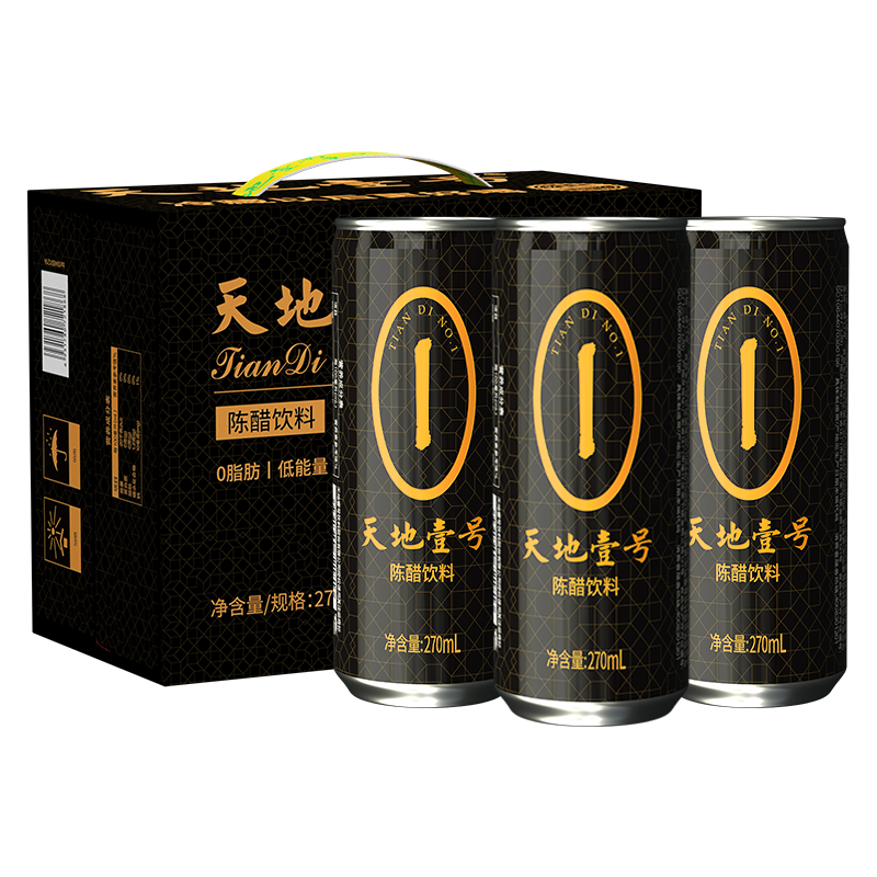 plus会员：天地壹号 山西酿造醇厚陈醋饮料270ml*12罐 18.01元（需领券）