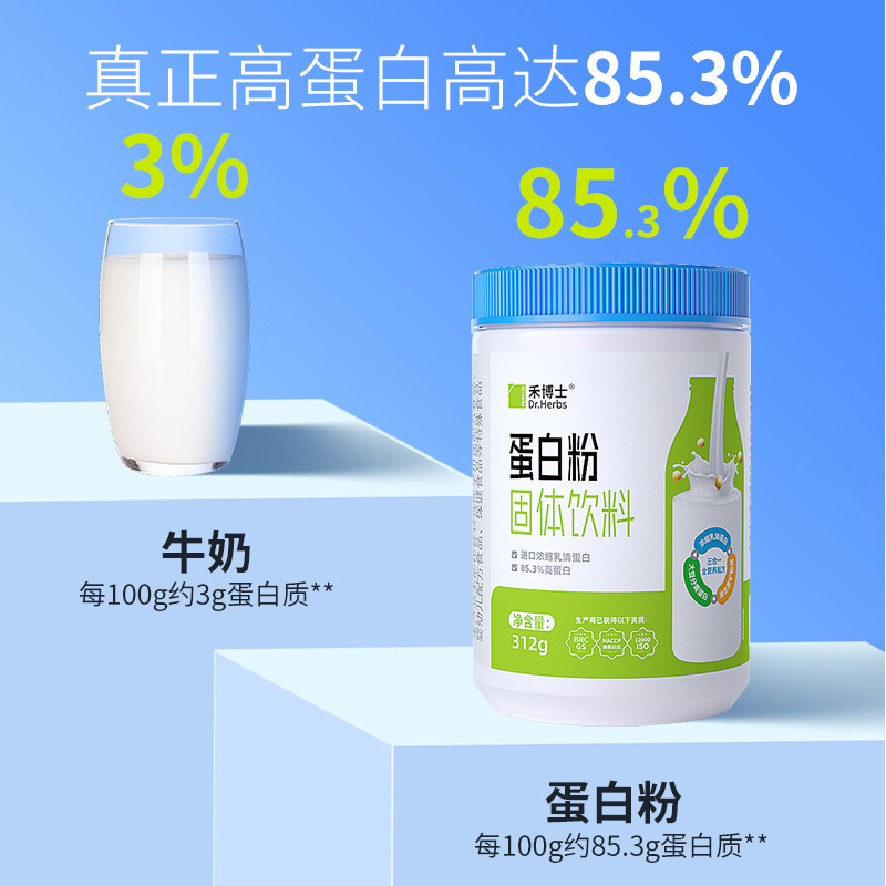 Dr. herbs 禾博士 Dr.Herbs禾博士蛋白粉礼盒营养粉乳清蛋白 312g 34.9元（需用券