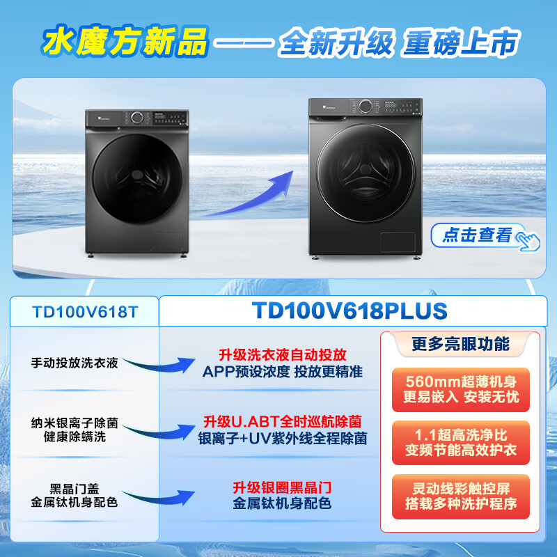 以旧换新补贴、PLUS会员：小天鹅 TG100V618PLUS 滚筒洗衣机 10KG 2275.28元包邮（