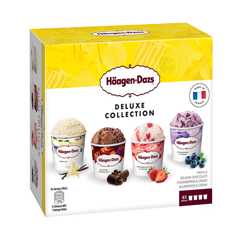 Häagen·Dazs 哈根达斯 组合装冰淇淋 95ml*4 64.15元（需买2件，需用券）