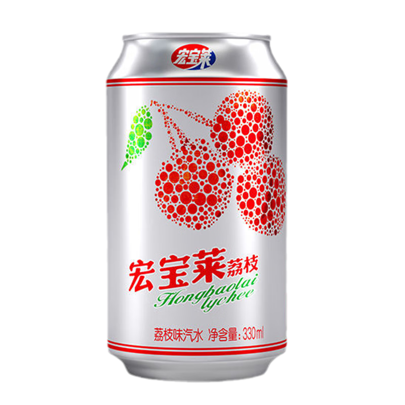 宏宝莱 经典荔枝味老汽水 330ml*24罐 2件 共48罐 69.8元（合34.9元/件）