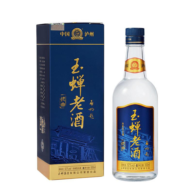 YUCHAN 玉蝉老酒 优曲 52%vol 浓香型白酒 500ml 礼盒装 24.42元