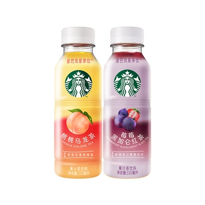 再降价、需首购：STARBUCKS 星巴克 星茶饮 桃桃乌龙茶饮料 330ml*15瓶 39.9元（