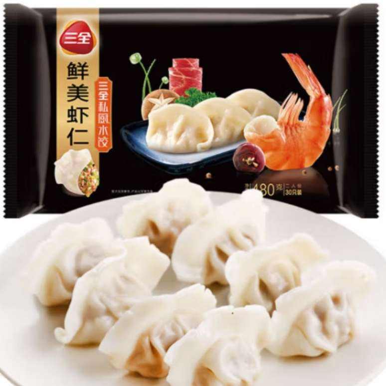 plus：三全 虾皇饺 私厨鲜美虾仁水饺480g*5件 69元(合13.8元/件)