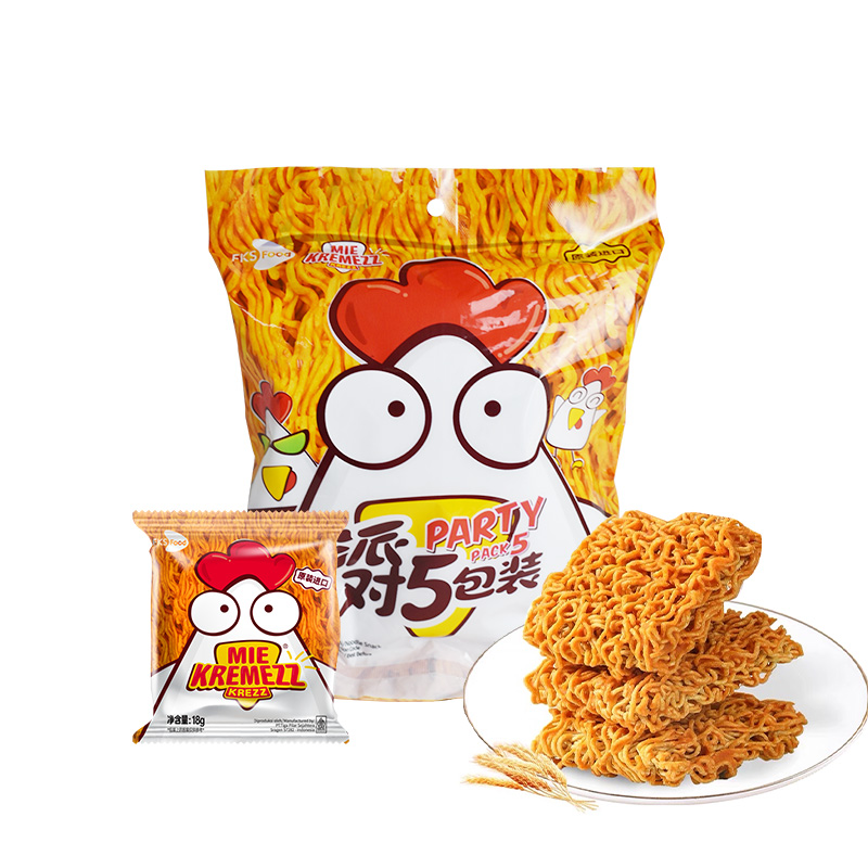 MIE KREMEZZ 小鸡干脆面炒面味 90g 18g*5袋 印尼进口 18.91元