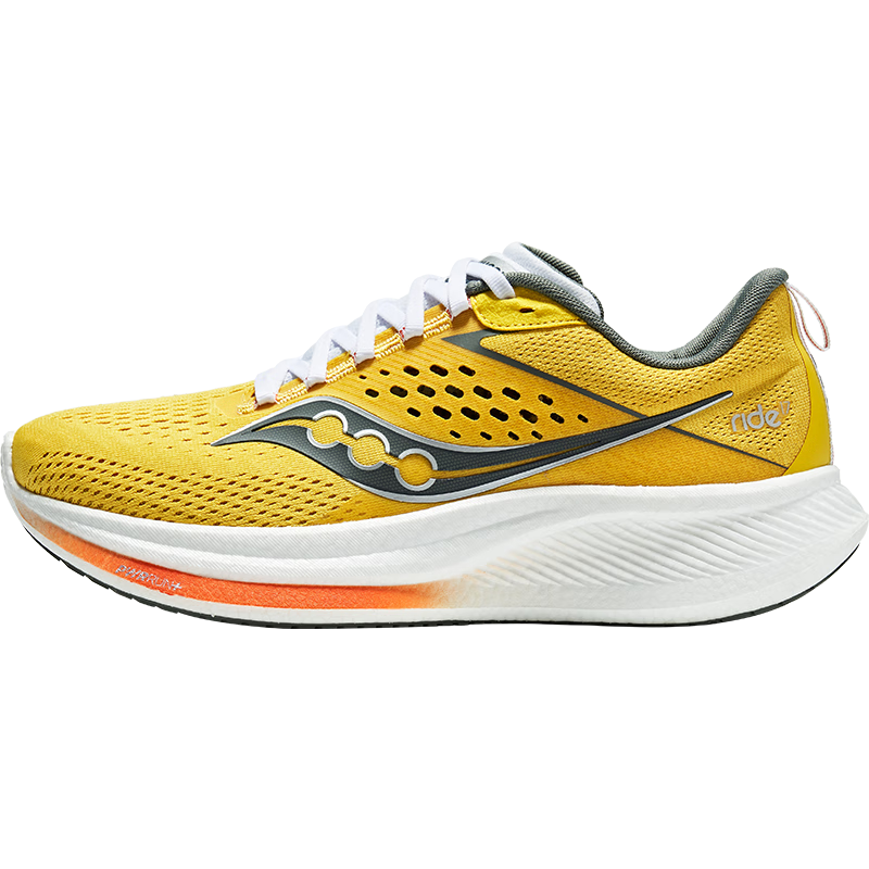 PLUS会员：Saucony 索康尼 驭途17跑鞋男 RIDE17 黄灰112 42 464.96元（需领券、凑单