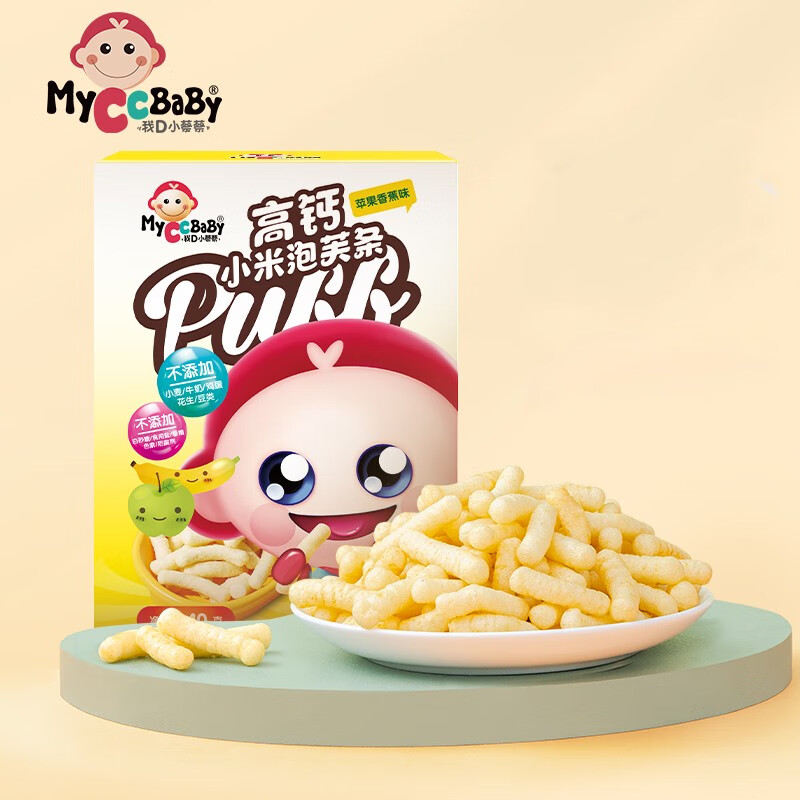 PLUS会员：MyCcBaBy 我D小蔡蔡 高钙小米泡芙条 原味 40g 4.2元（需买4件，共16.8