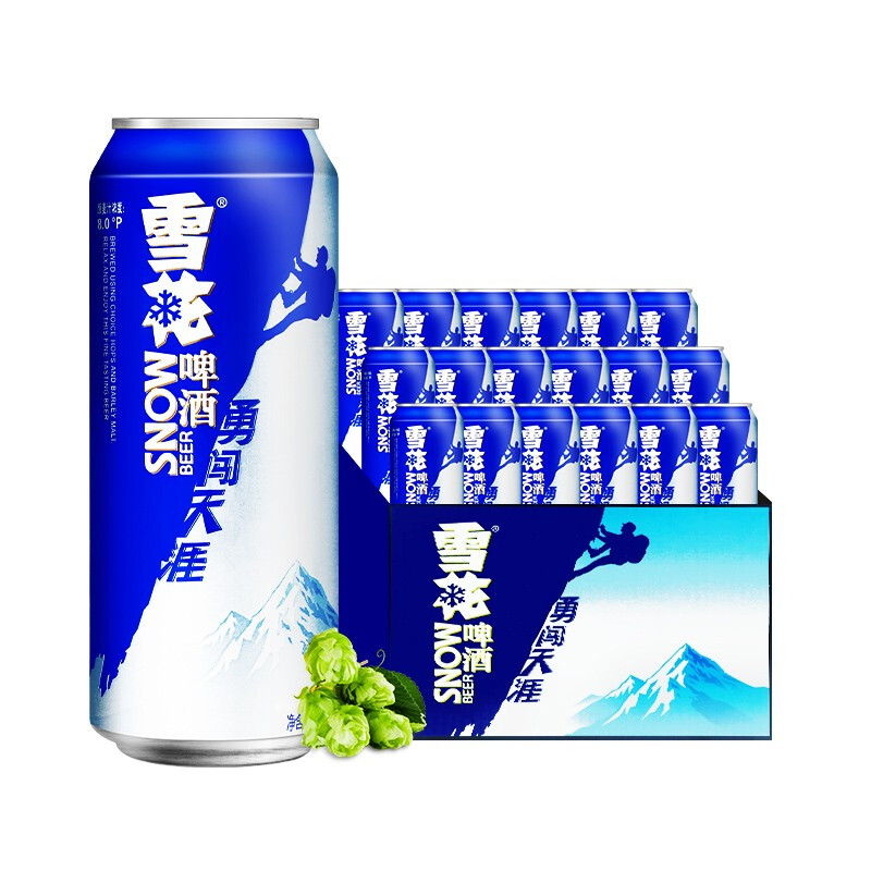 SNOWBEER 雪花 啤酒 勇闯天涯 500ml*24听 清爽经典实惠 84.71元（需用券）