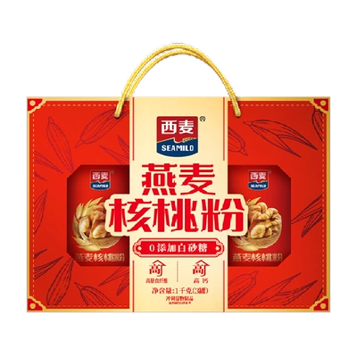 再降价：西麦 核桃粉燕麦片礼盒1kg 25.4元（需领券）