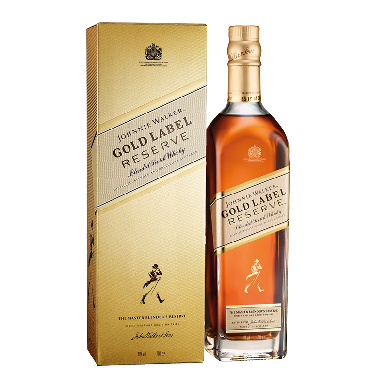 20点、plus会员：尊尼获加（JOHNNIE WALKER）金方金牌 苏格兰 调和威士忌 男士