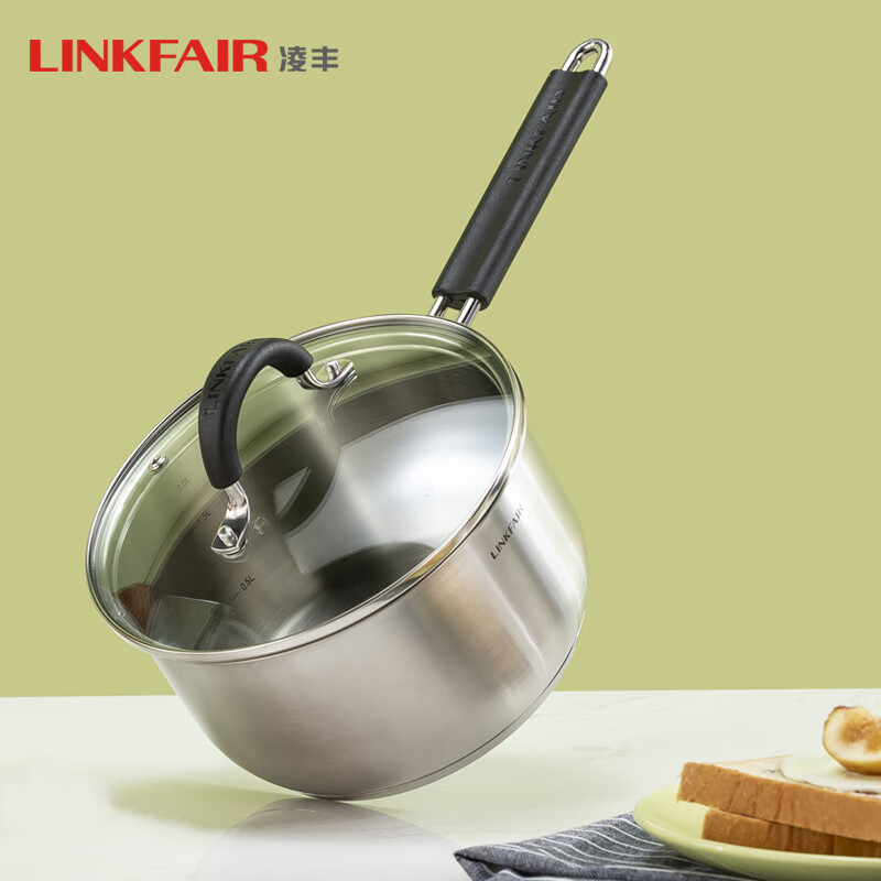 LINKFAIR 凌丰 304不锈钢奶锅无涂层 18cm  34.28元（需用券）