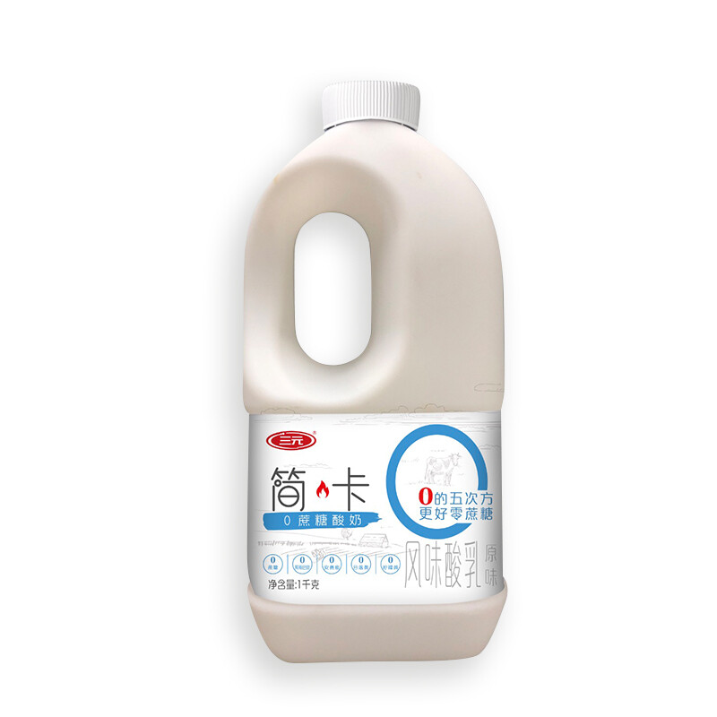 SANYUAN 三元 简卡 0蔗糖酸奶 原味 1kg 5.63元（需买15件，需用券）