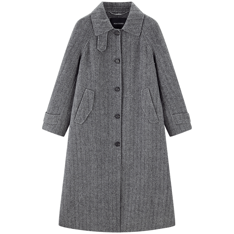 13日10点：PEACE BIRD 太平鸟 全羊毛 双面呢翻领大衣 449元包邮（超V会员价更低