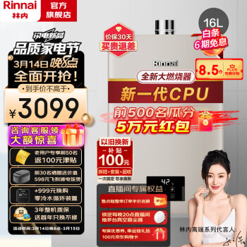 Rinnai 林内 焕境系列 JSQ31-GD32 强排式燃气热水器 16L 2699元（需用券）