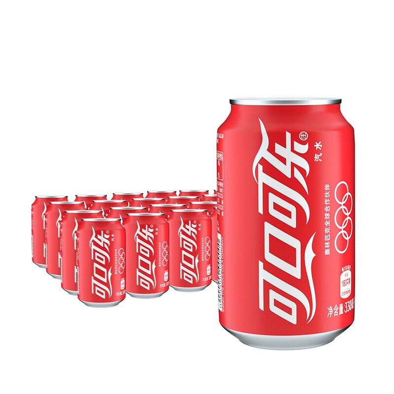 Coca-Cola 可口可乐 经典汽水碳酸饮料330ml*24罐有糖/无糖可选 39.9元（需买2件