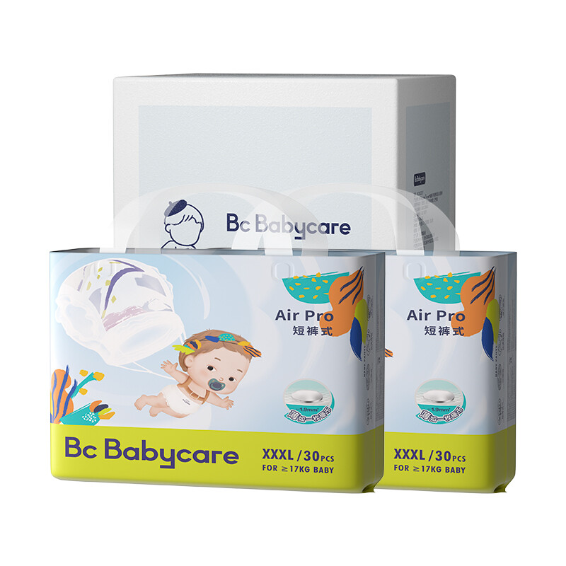 babycare Air pro夏日 拉拉裤 箱装XXXL60片(>17kg) 124.55元（需买2件，需用券，兑换6