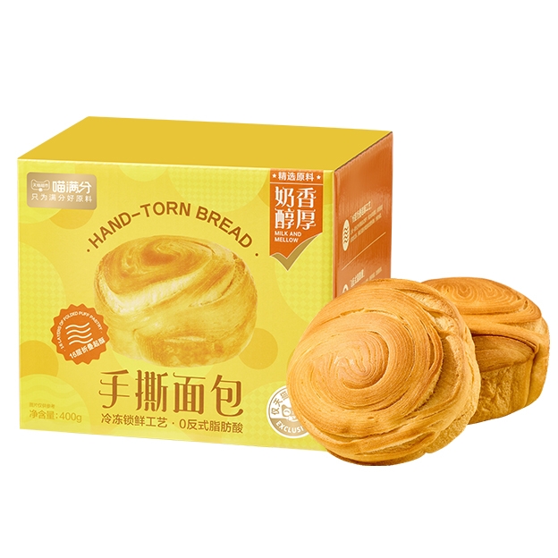 88VIP：喵满分 手撕面包 1kg 13.2元（需用券）