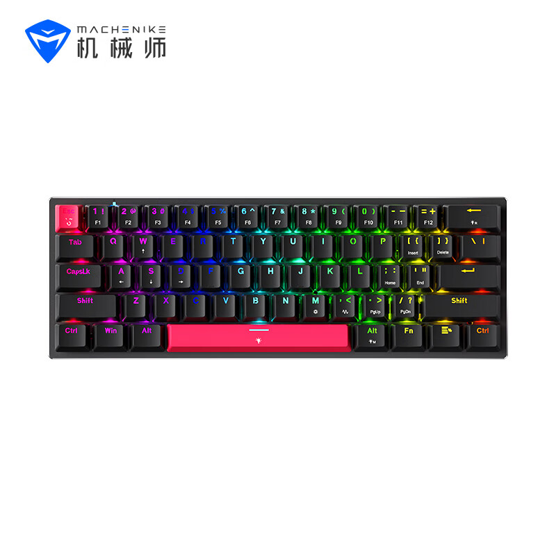 MACHENIKE 机械师 K500-M61 61键 有线机械键盘 星耀黑 磁轴 RGB 198.43元