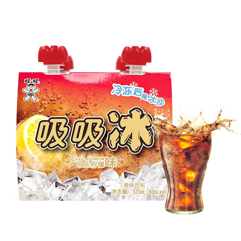 Want Want 旺旺 果汁吸吸冰 柠檬可乐味 80ml*4 雪糕冰淇淋 果味饮料 3.5元