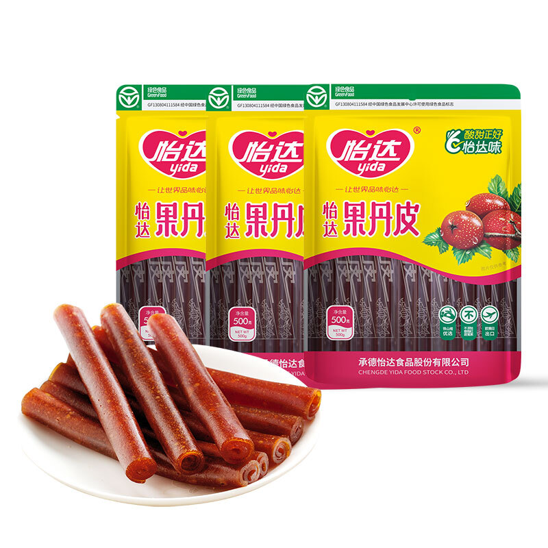 yida 怡达 果丹皮1500g量贩装 经典山楂卷 零食 29.2元（需用券）