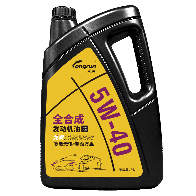 PLUS会员：龙润润滑油 全合成汽机油 5W-40 SN级 4L *3件 170.92元，合单价59.19元