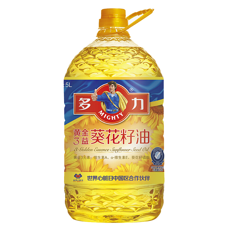 MIGHTY 多力 黄金三益 葵花籽油 5L 68.87元（需买2件，需用券）