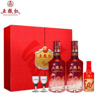 wuliangye五粮液52度浓香型白酒五粮红银飘带500ml6瓶729元