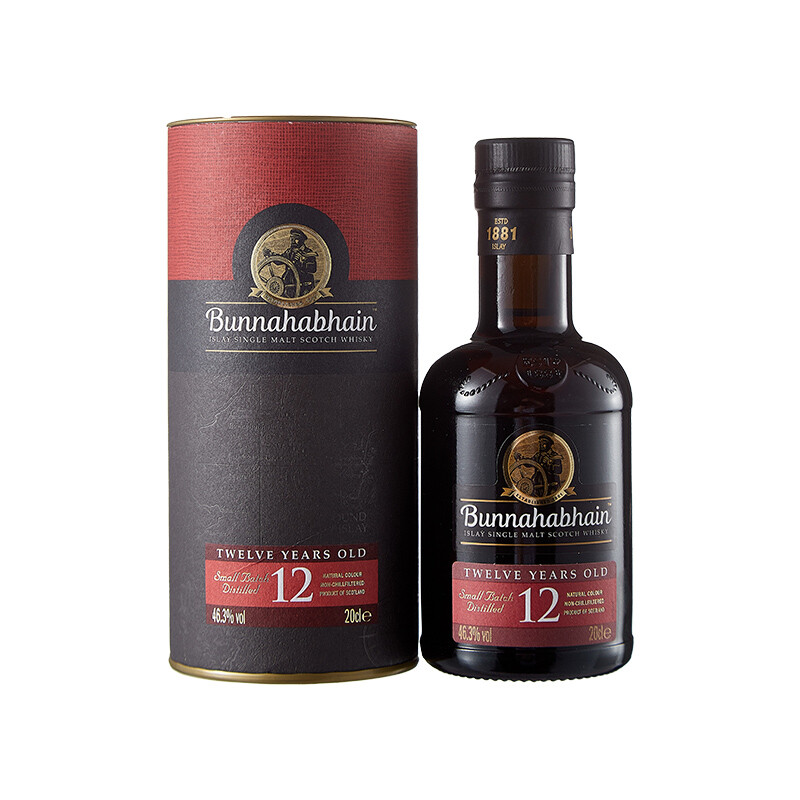 Bunnahabhain 艾雷岛 12年 单一麦芽 苏格兰威士忌 46.3%vol 200ml 136.22元（需用券）