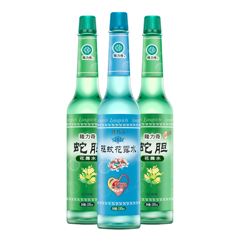 隆力奇驱蚊花露水蛇胆止痒花露水玻璃瓶套装195ml*3 52.3元（合17.43元/件）（