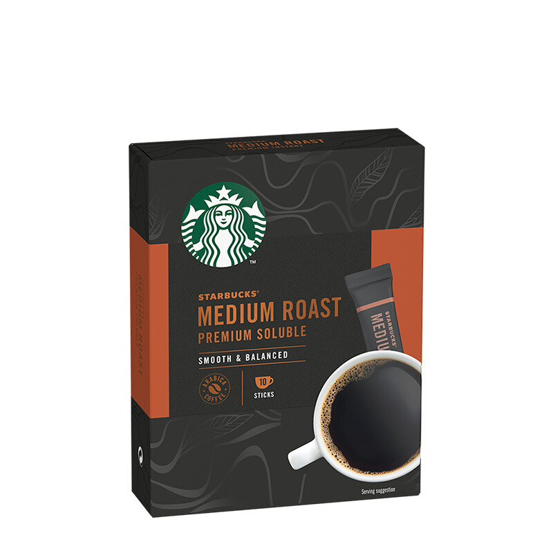 STARBUCKS 星巴克 速溶咖啡 中度烘焙2.3g*10条 43.92元