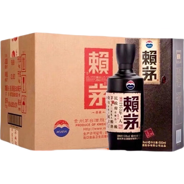 京东百亿补贴：茅台 赖茅 传承棕 53度 酱香型白酒 500ml*6瓶 整箱装 1828.53元 