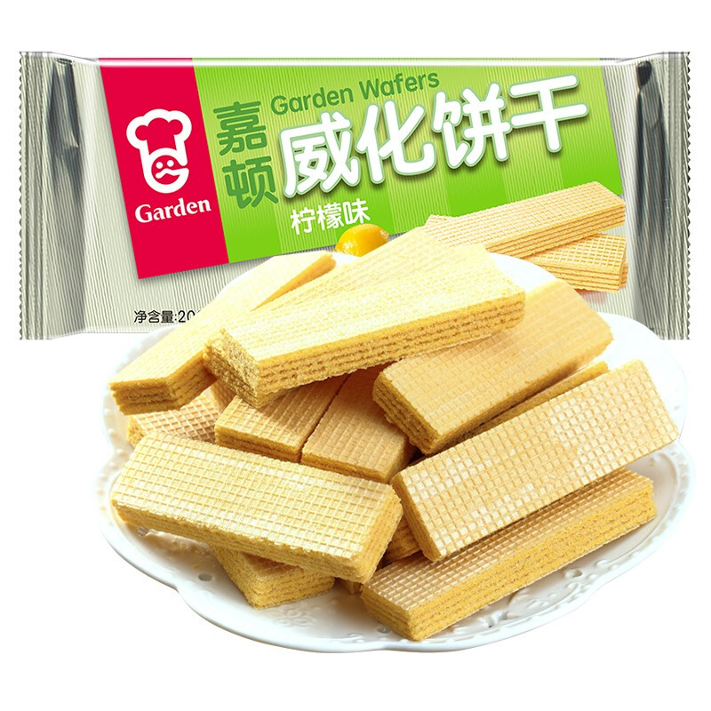 Garden 嘉顿 威化饼干 柠檬味 200g 8.8元